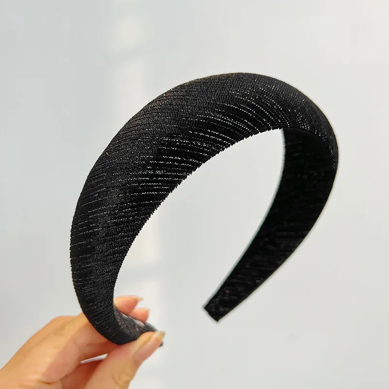 Korean autumn/winter wide edge canary sponge hair hoops high cranial top minority pressure hair gradient hoops all match