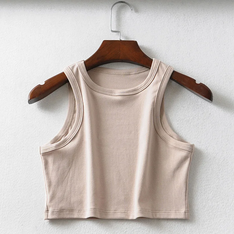 Custom Basic Crop Hemp women vest organic cotton ladies sports wear gym bamboo organic tank tops Women sports vest