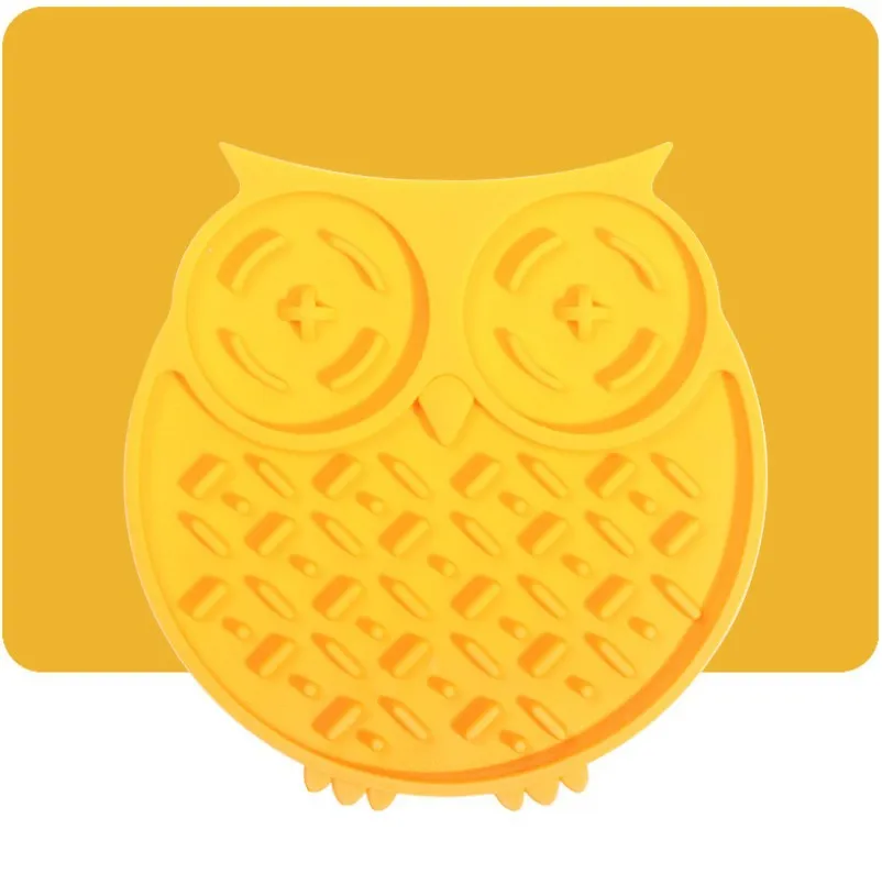 Силиконовый коврик для собак с медленной кормушкой, коврик для ласки в форме совы, экологически чистый коврик для ласки собак