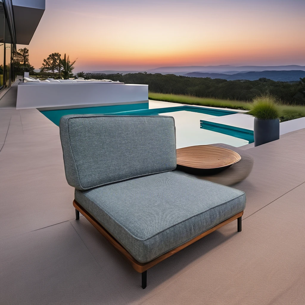 Modern Solid Wood Furniture Quilted Sofa Set with Removable Cushions & Bench Cushion Foam Filled for Outdoor Patio Fabric CN;ZHE