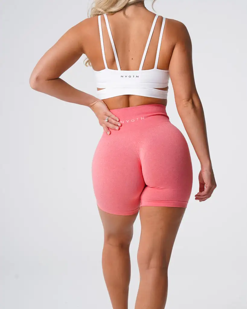 Factory Direct Price women High waist yoga shorts elastene Recycled fabric Coral Pro Shorts
