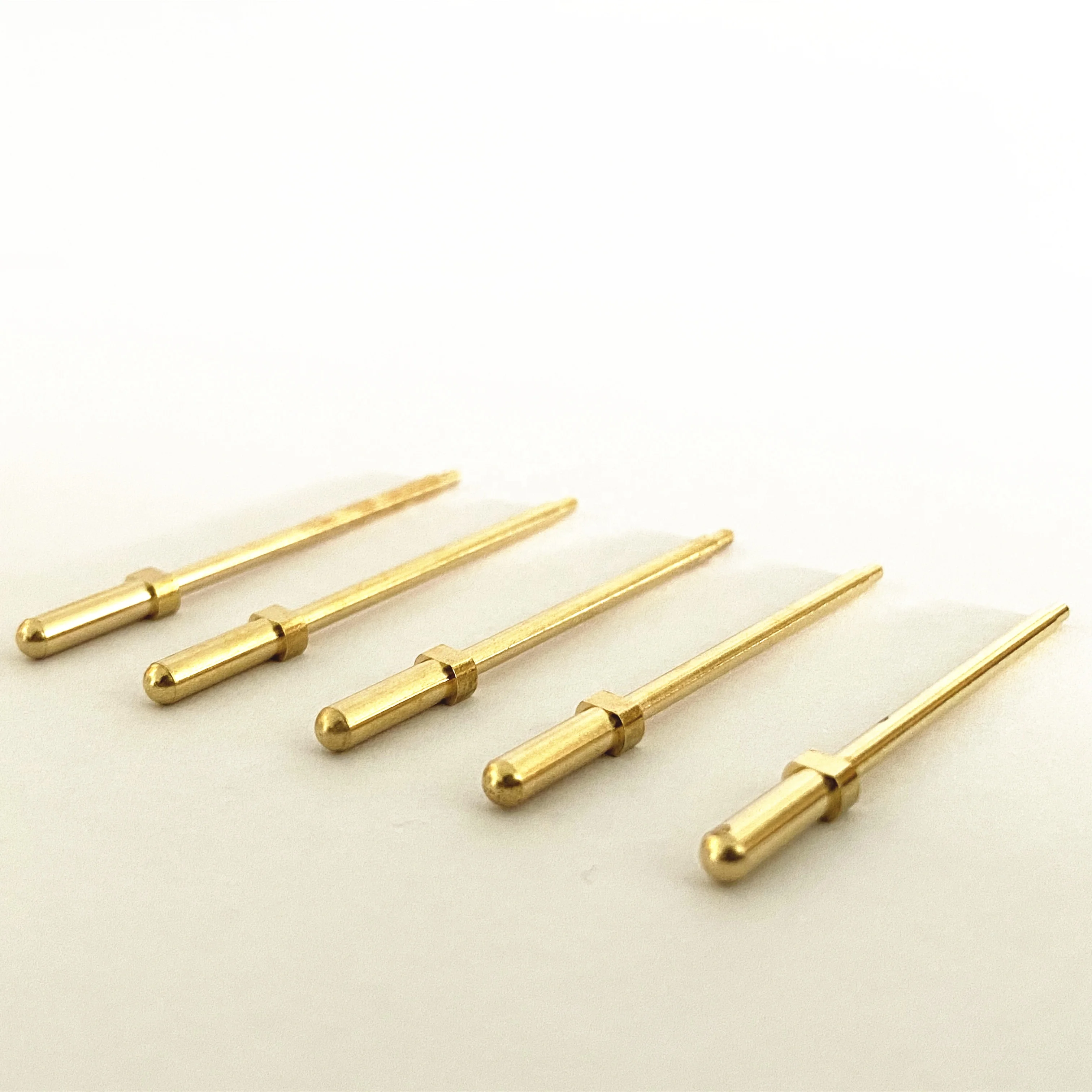 High Current Brass Round Conductive Probe Electrical 180 Degree Test Pogo Pin Connectors