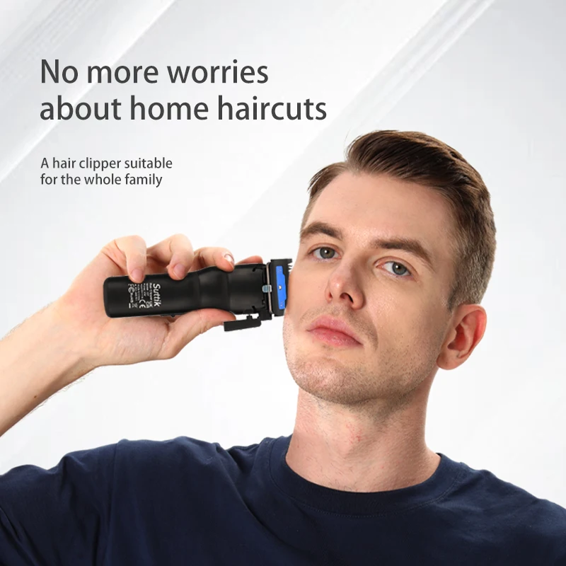 Suttik 327 LCD Display Rechargeable Cordless Barber Brushless Motor Professional Hair Clipper 0mm Blade For 2500mAh