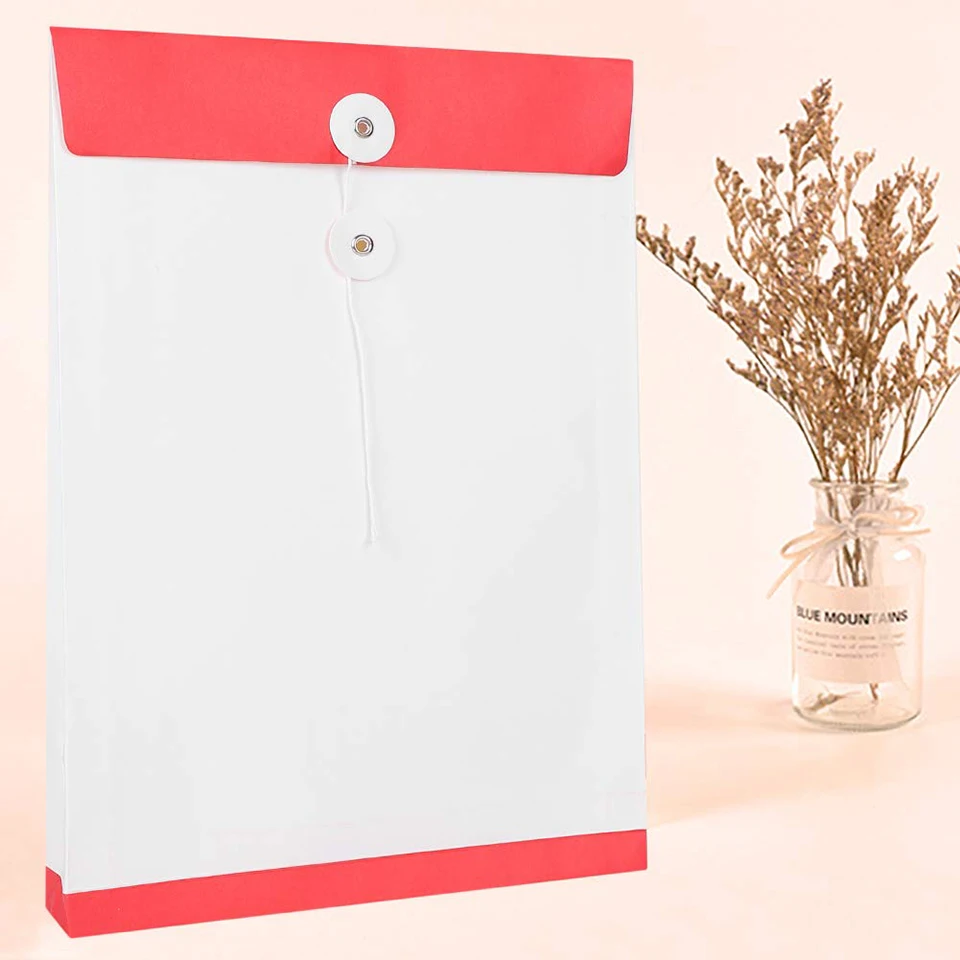 Custom A4 A5 A6 Size String and Button Documents Organizer Envelopes Colorful Printed Envelope File Folder