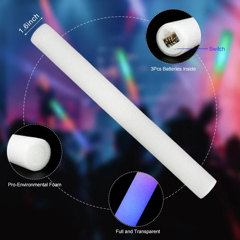 Hot Sale Night Club Led Glow Sticks Led Glow Foam Sticks For Parties And Concert
