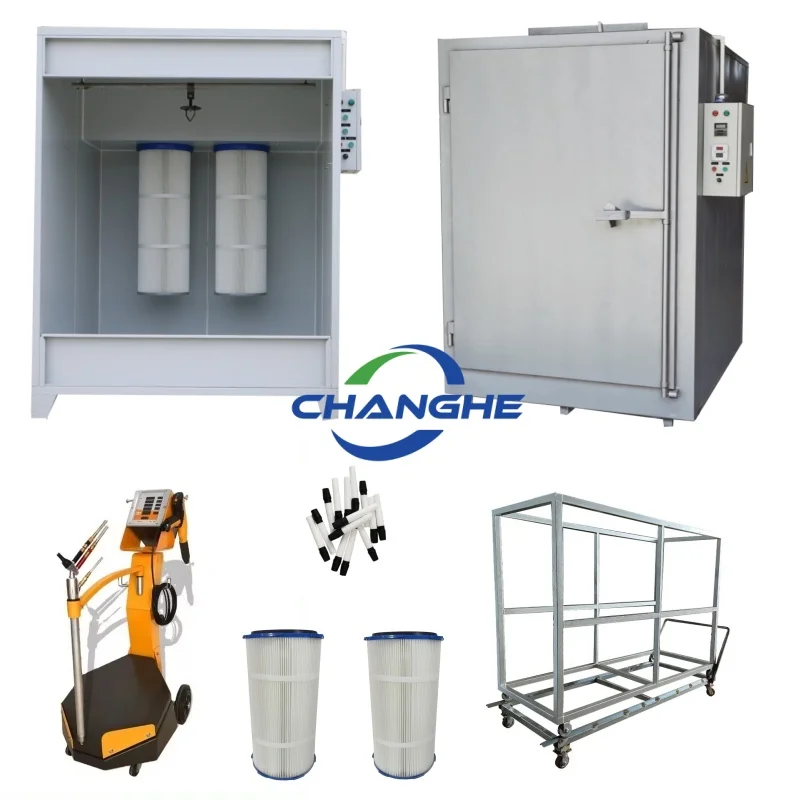 Start-up Electrostatic Manual Powder Coating Complete System Plant High Temperature Powder Coat Oven Spray Painting Booth&Gun