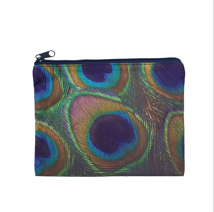 Custom logo Sublimation printed canvas zipper bag cotton pouch