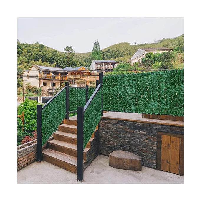 L-11 Outdoor Garden Decoration Artificial Ivy Privacy Fence Screen Plastic Green Leaf Fence
