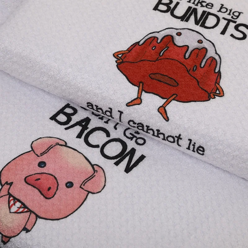 Wholesale Blank Custom Printing Dye Sublimation Microfiber Waffle Weave Kitchen Drying White Flour Sack Dish Tea Towel