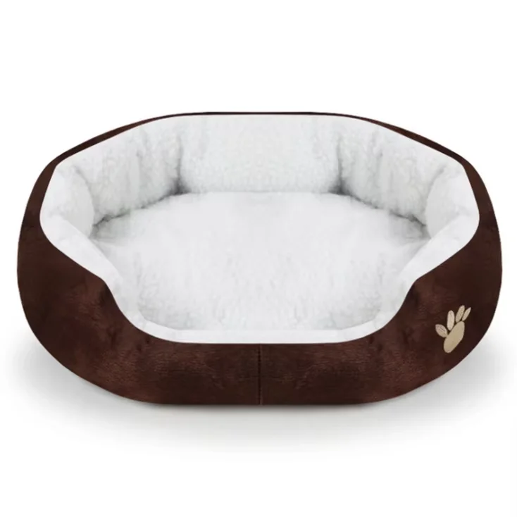 Hot Sale Pets Beds Comfortable Plush Winter Warm Cat House Pet Cat Bed Super Soft Fabric Round Cushion Washable Pet Bed