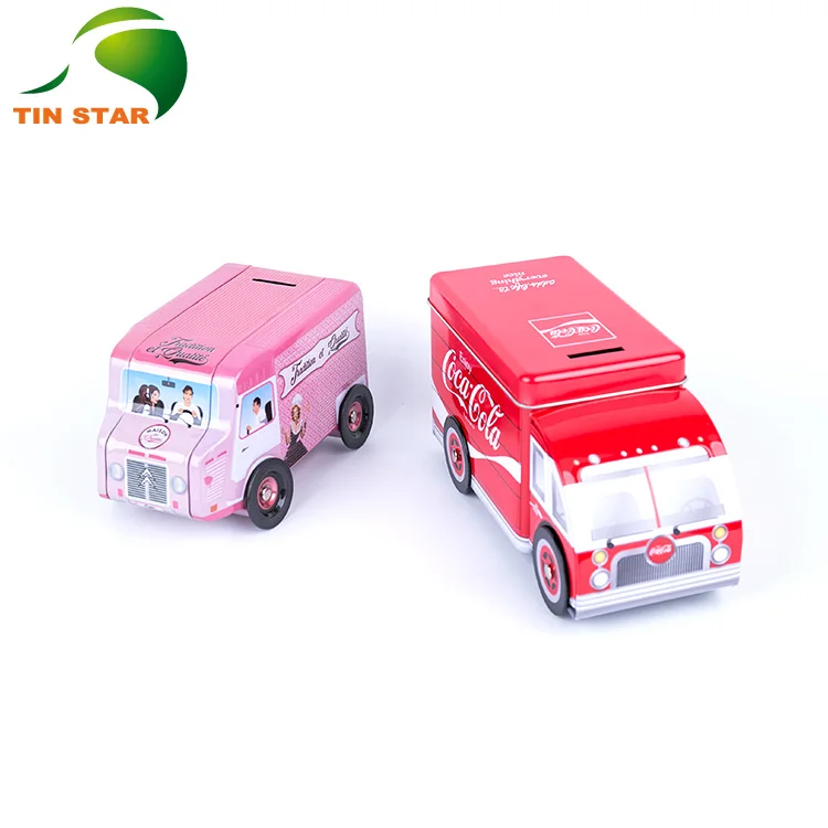 18 Year manufacturer oem car shape tin coin piggy bank tin