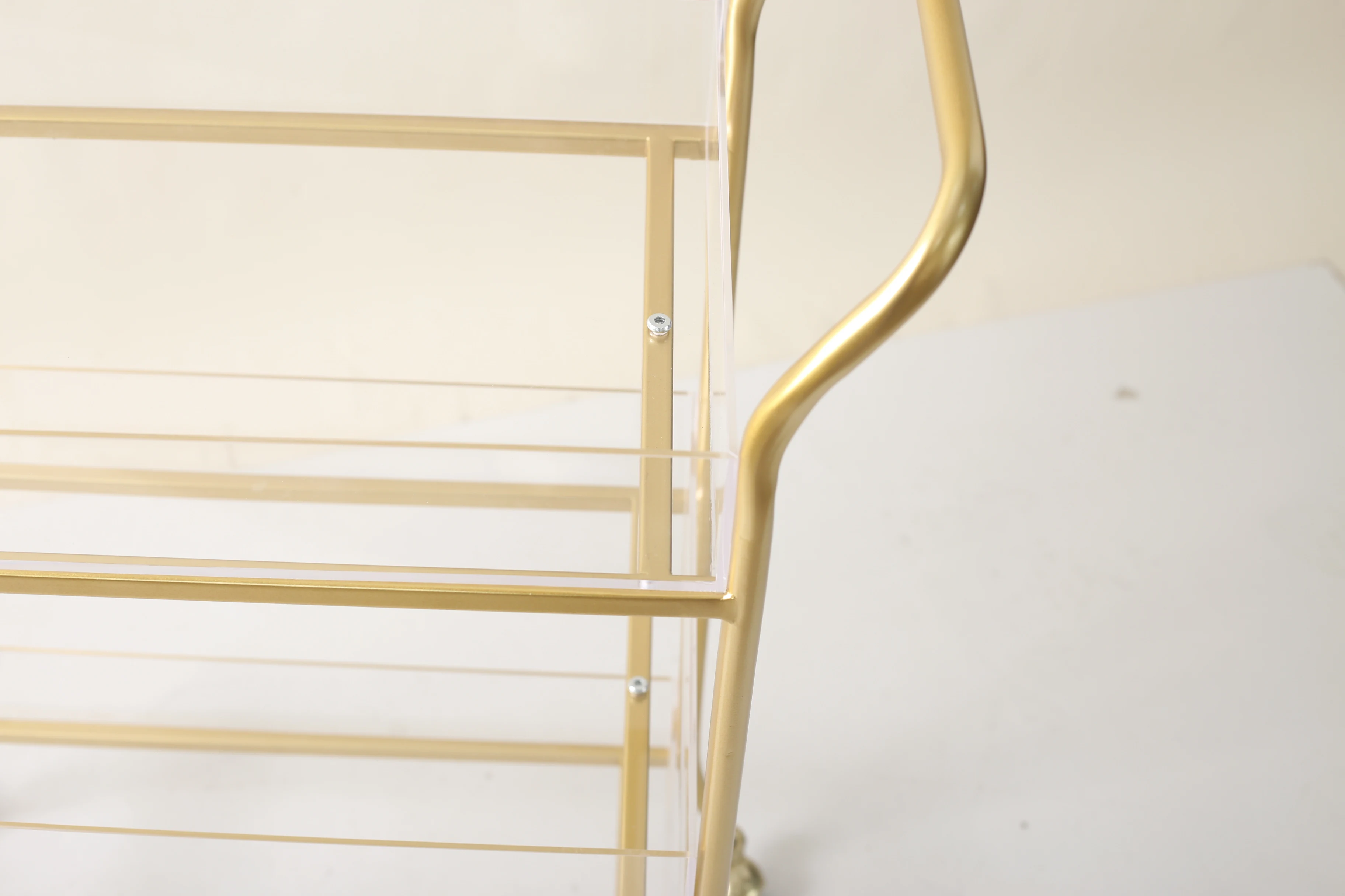 Golden Arts factory home furniture dinning room modern acrylic moving metal drinks dinning car trolley with wheels