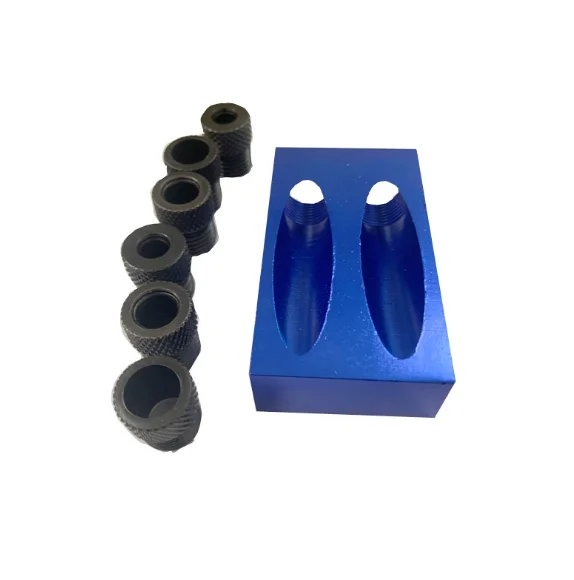 Hicen Woodworking Doweling Jig Kit Handheld Wood Dowel Drilling Guide, Drill Guide Metal Sleeve Wood Drilling Doweling Hole Tool