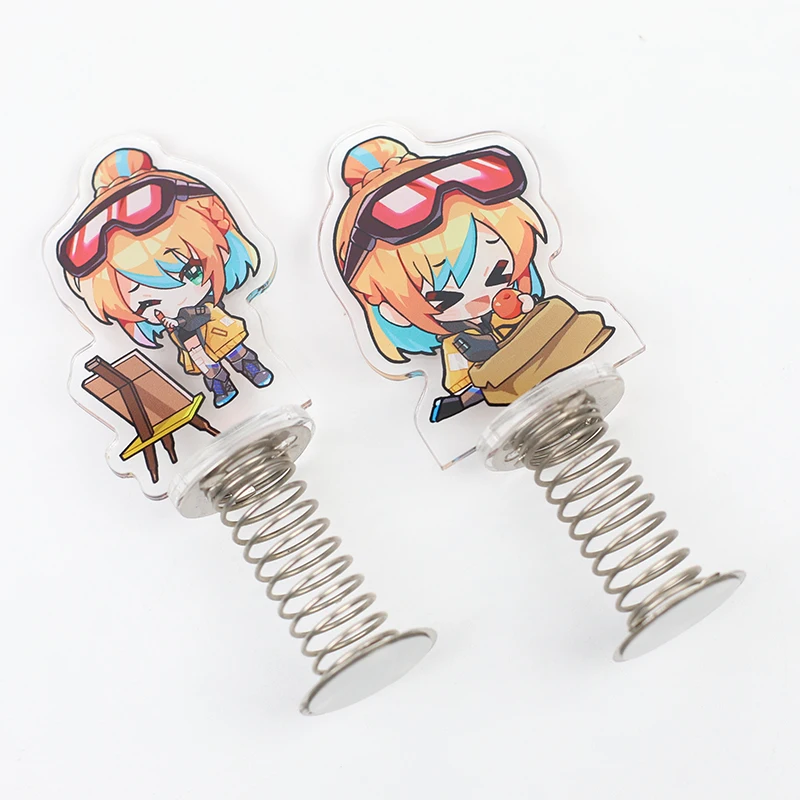 Custom Spring Shaker Acrylic Standee Cartoon Anime Photo Display Clear Style Spring Shaker Acrylic Standees