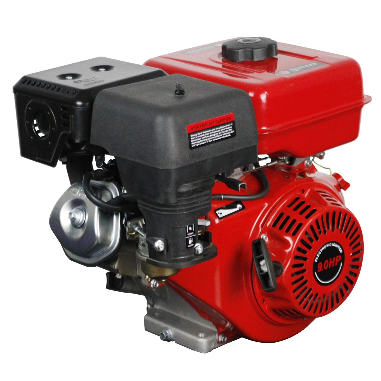 The 177F air-cooled four-stroke single cylinder gasoline engine has 9 horsepower