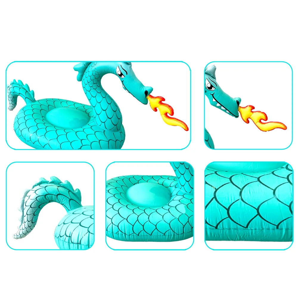 Swimming Inflatable Dinosaur Swimming Ring Dragon Swimming & diving Inflatable Fire-breathing ring