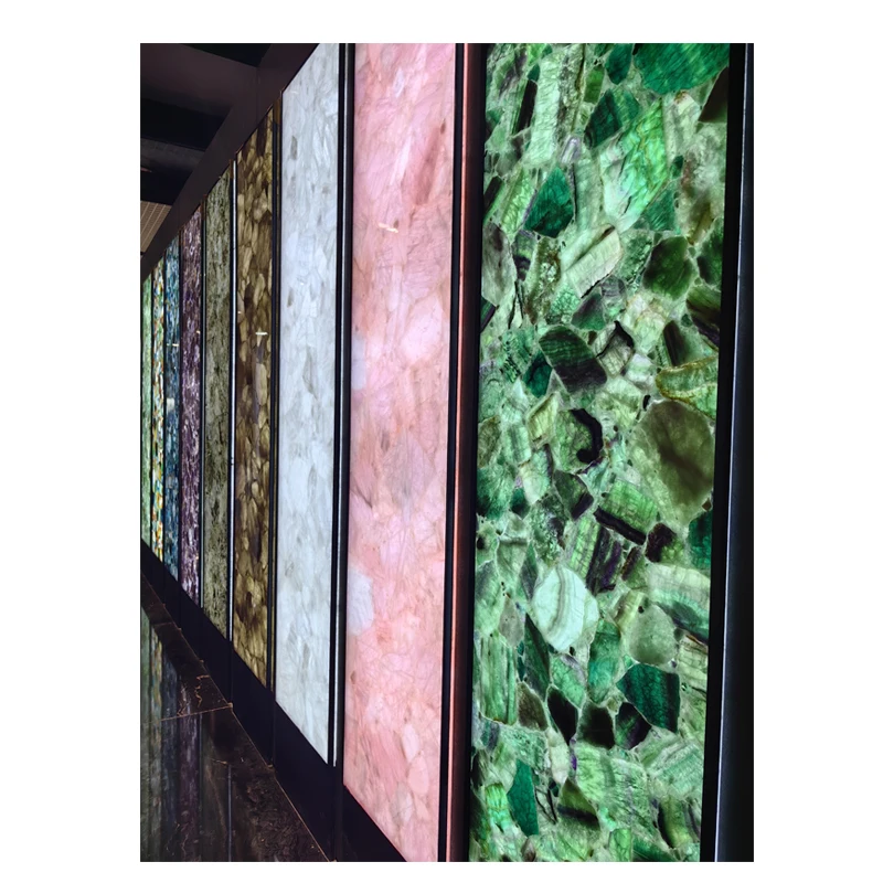 YDSTONE Luxurious Translucent Agate Stone Flooring Natural Banded Backlit Agate Tiles for Interior Floor