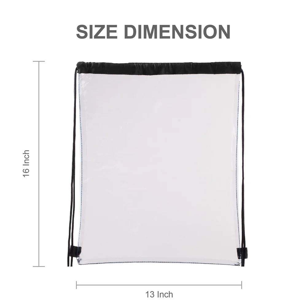 Hot Sale Waterproof Clear Pvc Drawstring Bag Wholesale Custom Logo Plastic Clear Drawstring Backpack For Advertising Gym