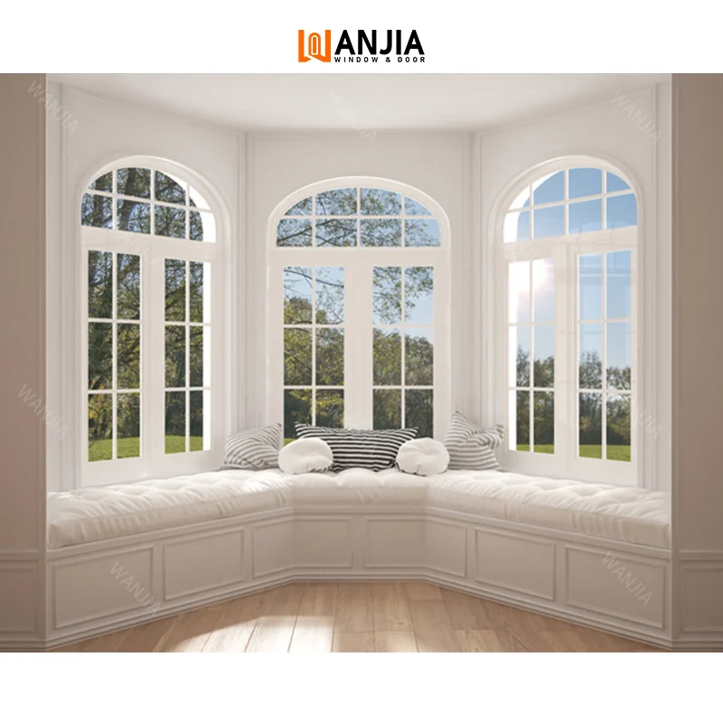 WANJIA Latest Design PVC Windows Plastic Window Soundproof Upvc Residential French Casement Windows
