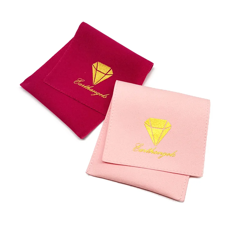 Custom fashionable envelope with logo  printing velvet bag gift pouch jewelry bag