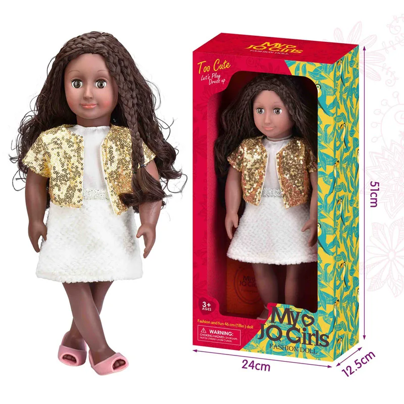 18 дюймов для новорожденных Игрушки Куклы Американский Африканский царь чёрных куклы с афро для волос для девочек, детская одежда