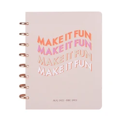 Custom Cover Inner Page Goals Journal Notebook Metal Rose Gold Disc Bound Planner
