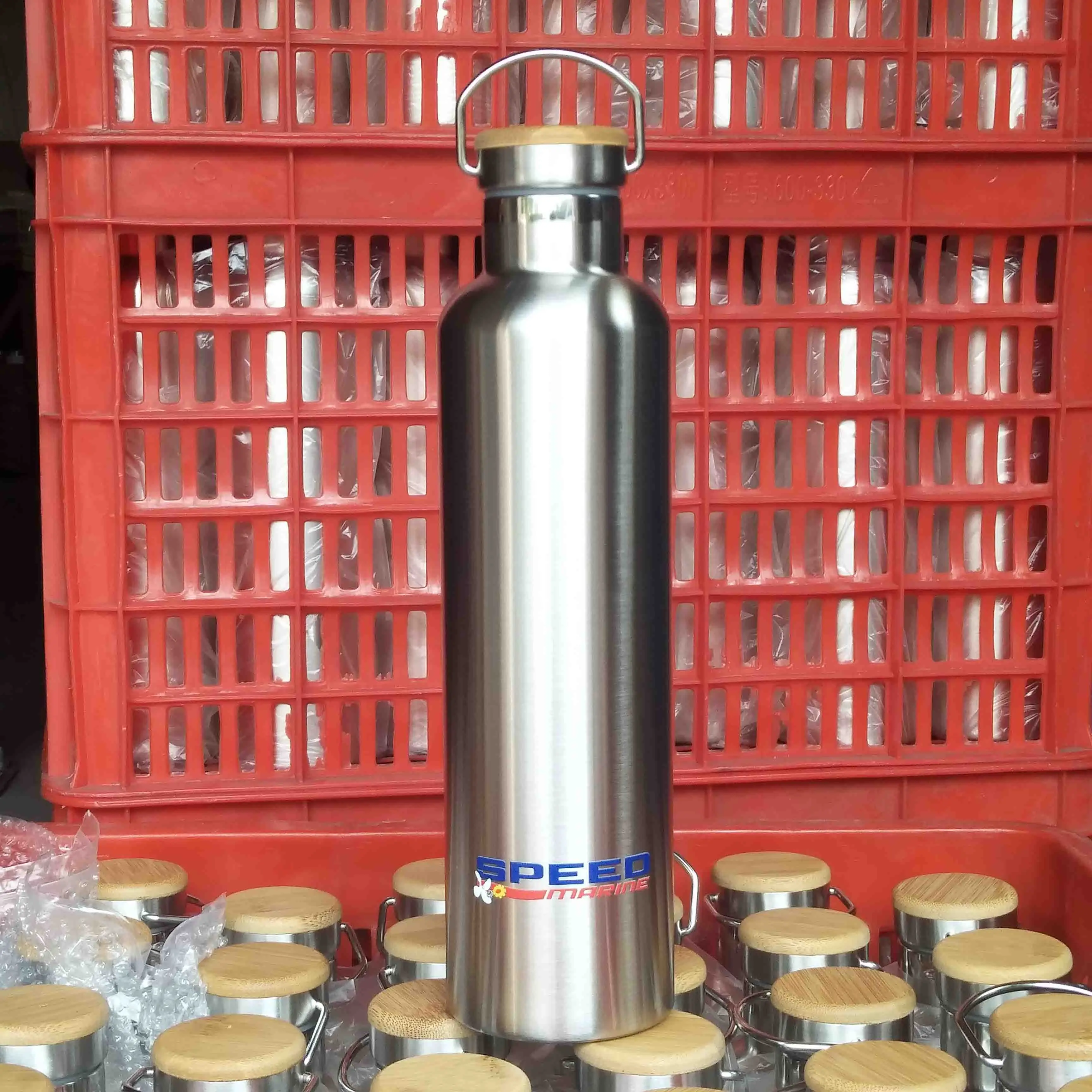 No Plastic Big Capacity Big Size Stainless Steel Metal Sports Fitness Outdoors 2.2L Water Bottle