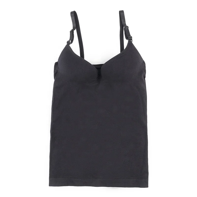 
Manufacture high quality women tank top padded adjustable shoulder camisole with shelf bra 