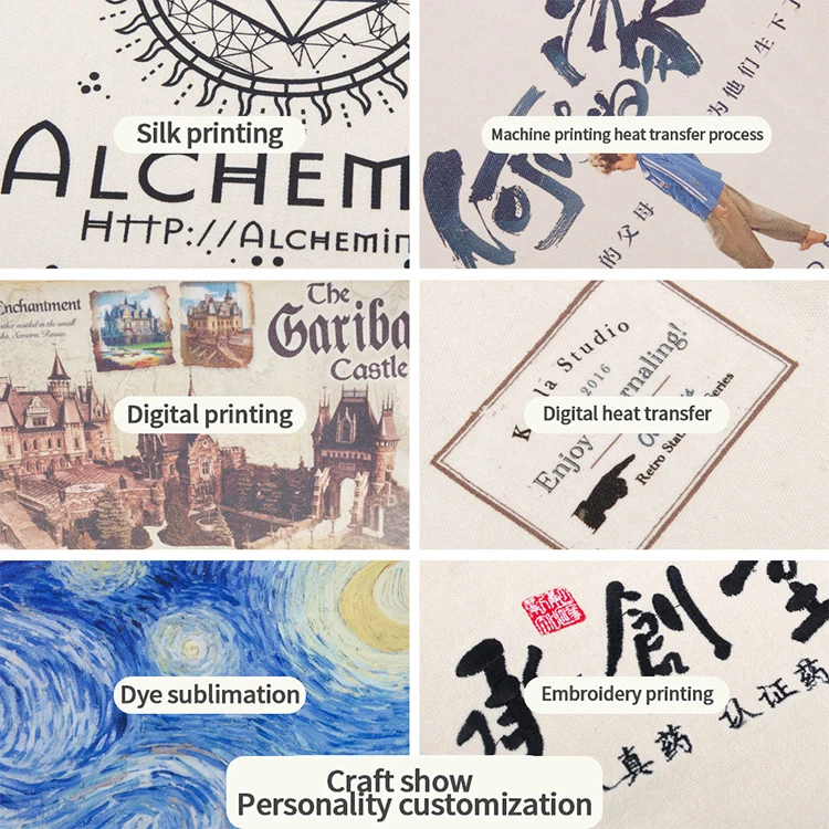 CG071 Custom logo canvas handbags cotton shopping tote bags eco friendly