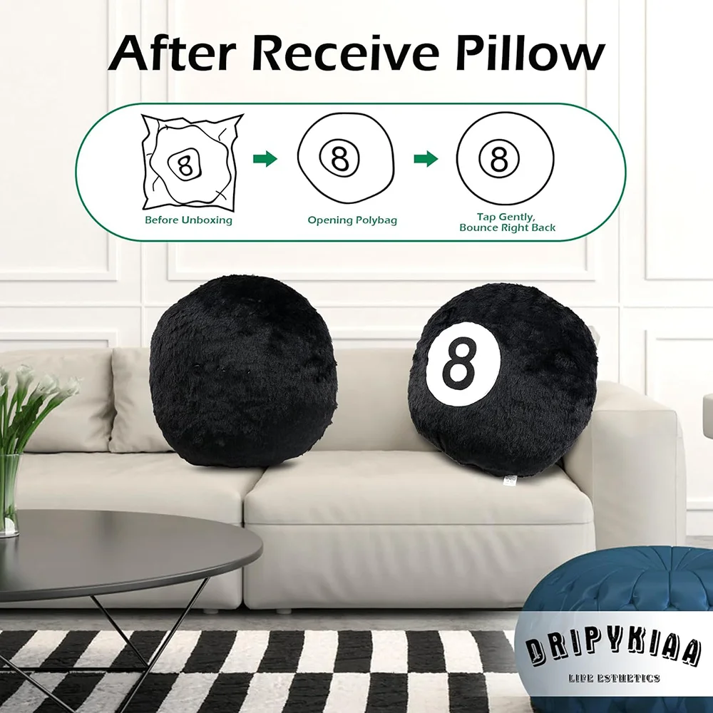 Table Tennis Black 8 Ball Stuff Pillow Sporty Bed Gaming Cozy Cushion Beatselling 14 Inch Throw Pillow for Home Decor Luxury