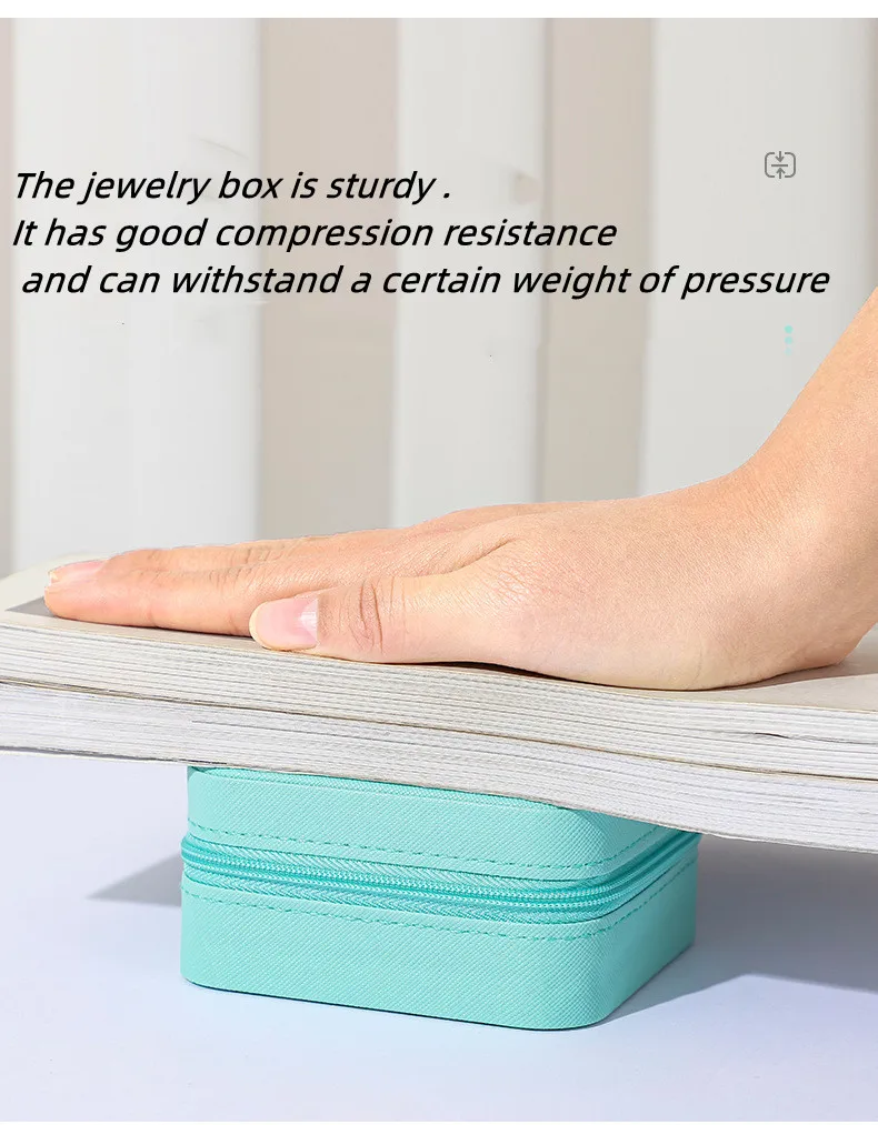 Pu leather travel jewelry organizer high quality chenille patches mini jewelry case colorful jewelry storage box