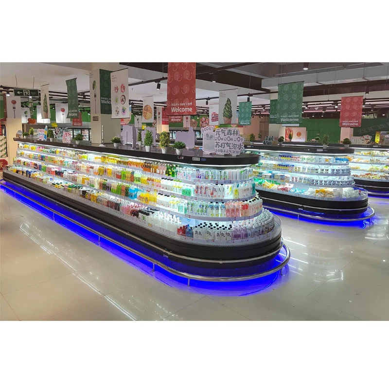 open type beverage showcase air cooled chiller for fresh produce