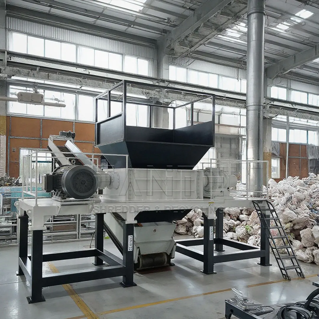 industrial double shaft scrap plastic shredder machine price for recycling wastes plastic