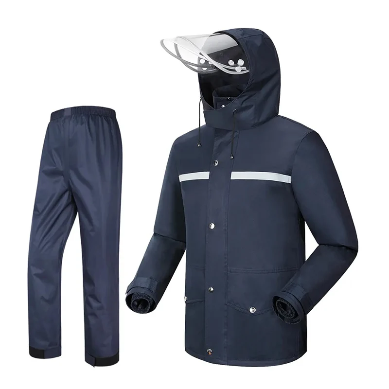 Outdoor Cycling Durable Waterproof Raincoat Rain Pants Set Reflective Raincoat