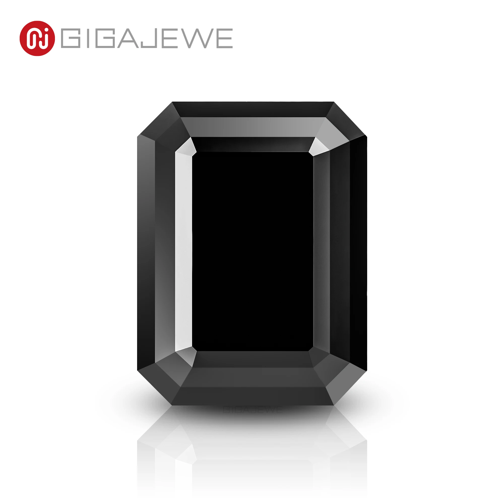 GIGAJEWE Black Color Moissanite Stone Emerald cut Synthetic Loose Gemstone for Jewelry making