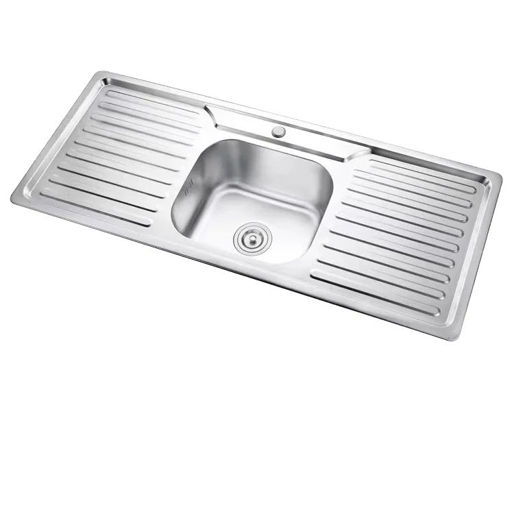 Single Bowl With Plate Single Drainboard Cheap Kitchen Sinks 304 Stainless Steel Kitchen Sink