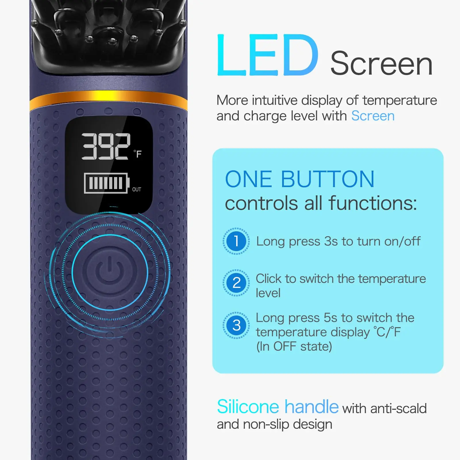 Cordless Convenient Professional 2-in-1 USB Comb Electric Hair Straightener Negative Ion Hair Straightening Brush