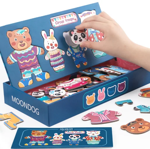 Hot selling educational jigsaw magnetic drawing board puzzle wooden toys