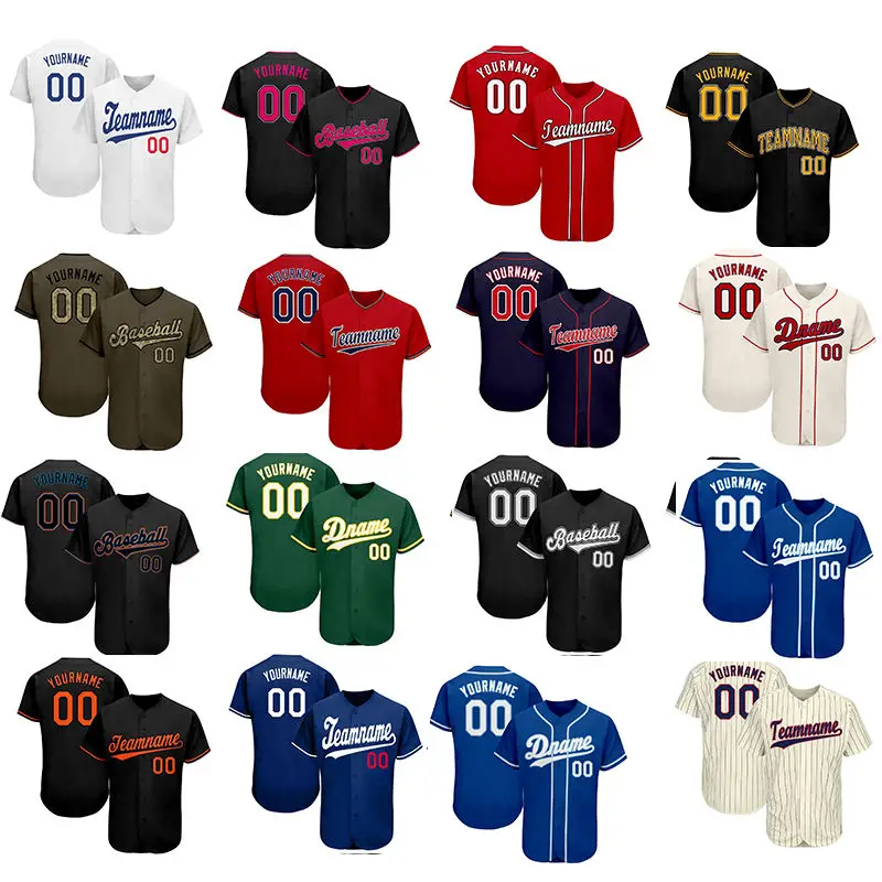 customized Logo Sublimation Print Team Name and Number Quick-Dry Sportswear fashion design blank baseball jersey
