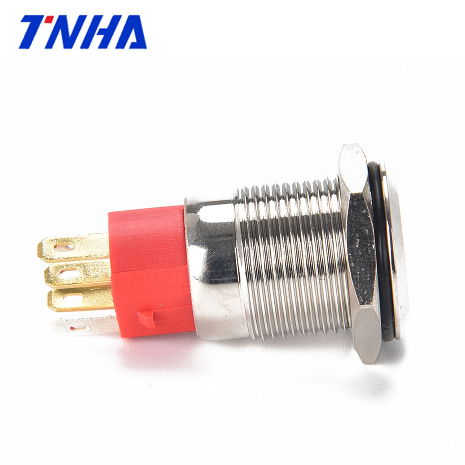 TH16A-P11 AC 220 volt IP67 16mm waterproof metal push button pushbutton Customizable plastic on off switch with led indicator