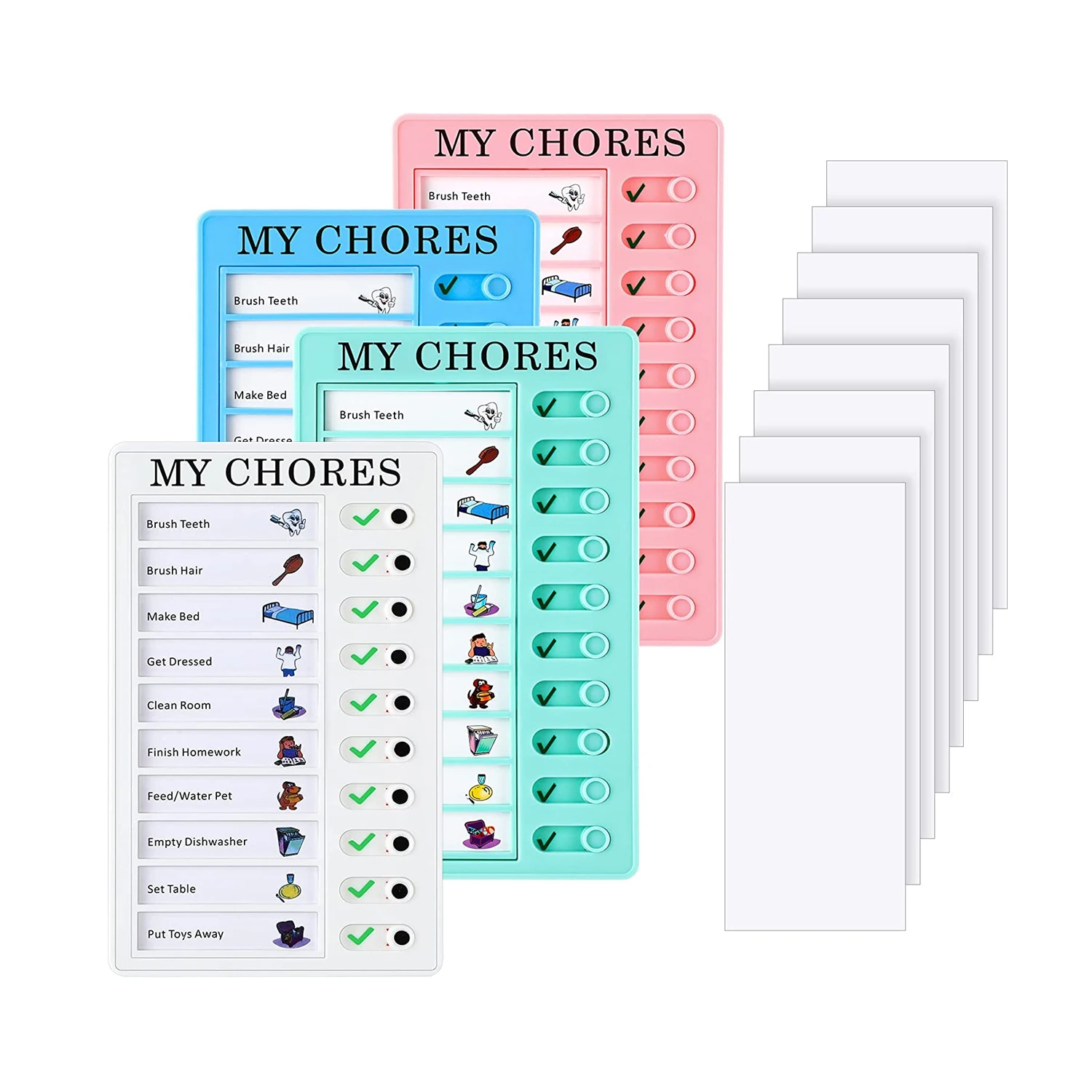 Chore Chart Checklist Board for Kids, Portable to Do List RV Plastic Daily Checklist for Home Travel Planning