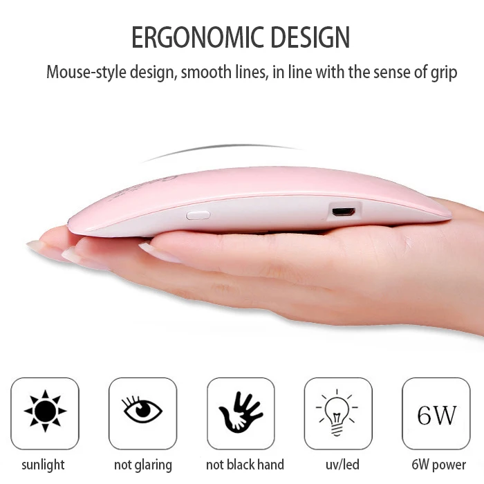Flexible Pink Mini Sun Uv Portable Usb Interface Uv Lamp Nail Set With Gel Led Nail Lamp