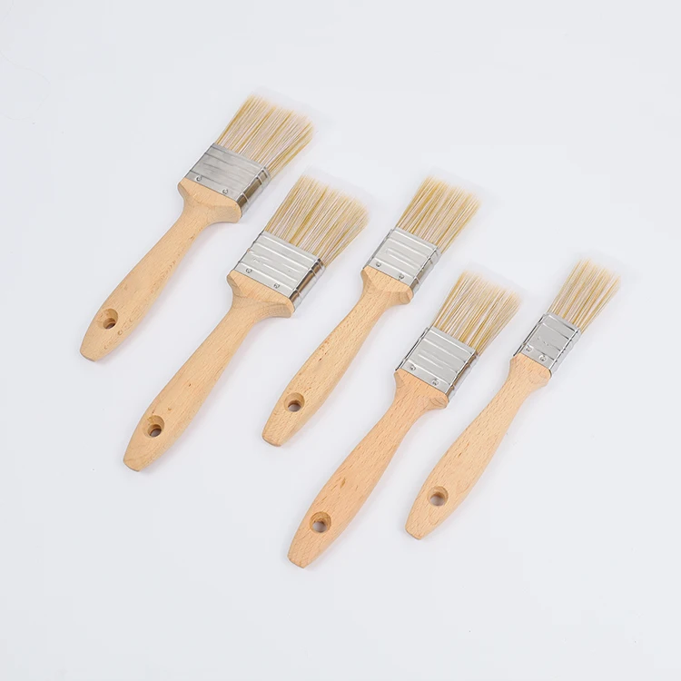 Professional Cheap High-grade Synthetic Bristle Oval Cutter Paint Brush With Wood Handle