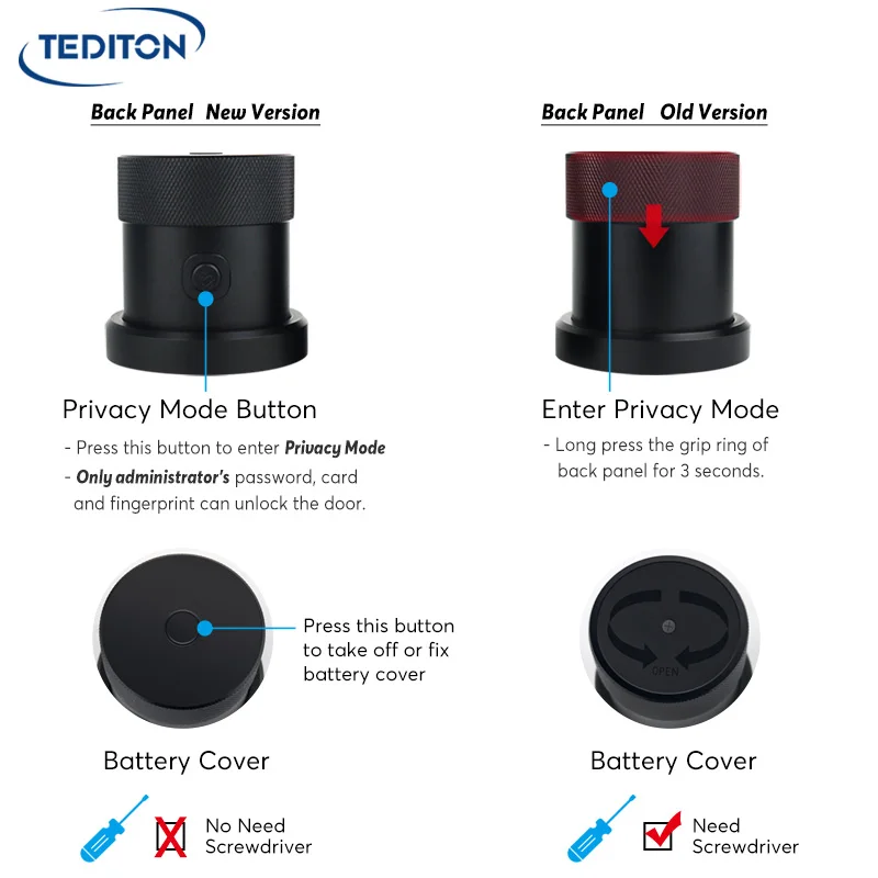 Tediton wifi biometric fingerprint door lock Smart door lock fingerprint App electronic lock