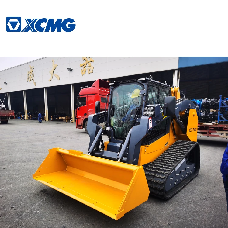 XCMG official used XC7-TV12 EPA T4F track skid steer loader with skid steer bucket