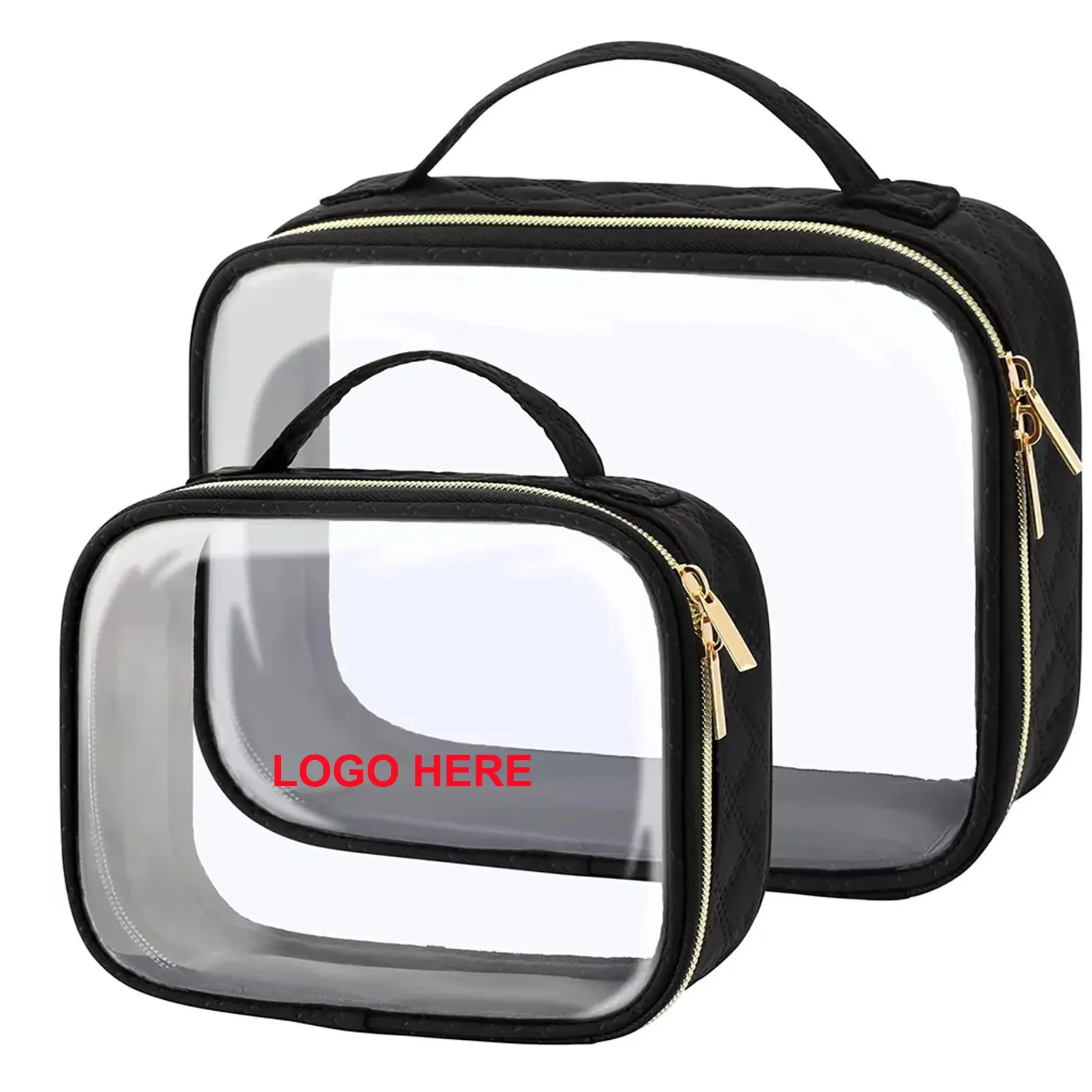 Makeup Carrying Cases Case Toiletry Pouch Unisex Private Label Custom Clear Pvc Cosmetic Travel Bag
