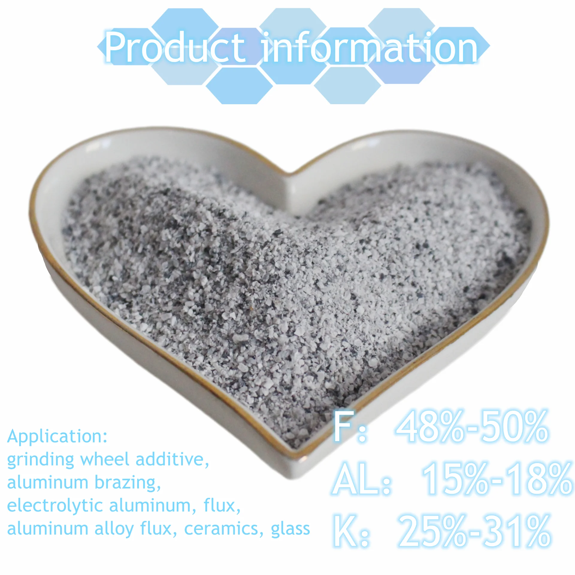 0.5-1.5mm High Purity Potassium aluminate fluoride fluxing agent KAlF4 K3AlF6 PAF Potassium cryolite for grinding wheel