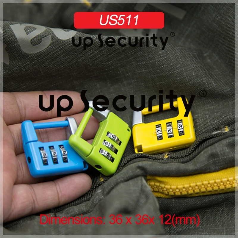 Custom Zinc Alloy reset travel 3 number master lock combination cam lock wallet luggage pad lock