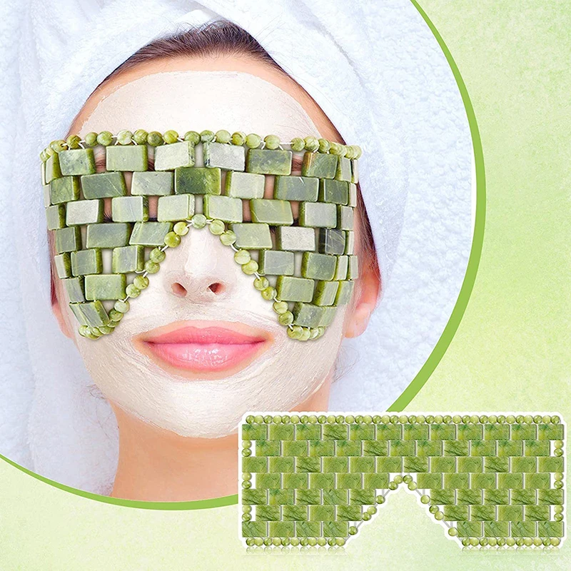 100% Natural Handmade Anti-Aging Xiuyan Jade Eye Mask Jade Stone Eye Mask For Dry Eye Mask