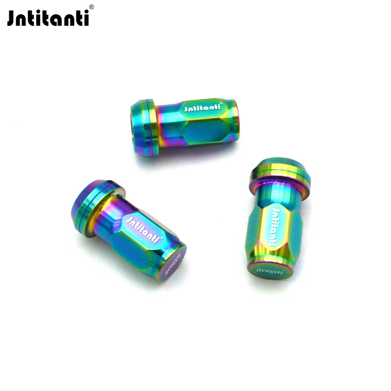 Rainbow Color Closed End Color 17mm Hex Floating 60 Degree Cone Seat Gr.5 Titanium Alloy Auto Wheel Rim Lug Nuts  M12*1.5*40mm